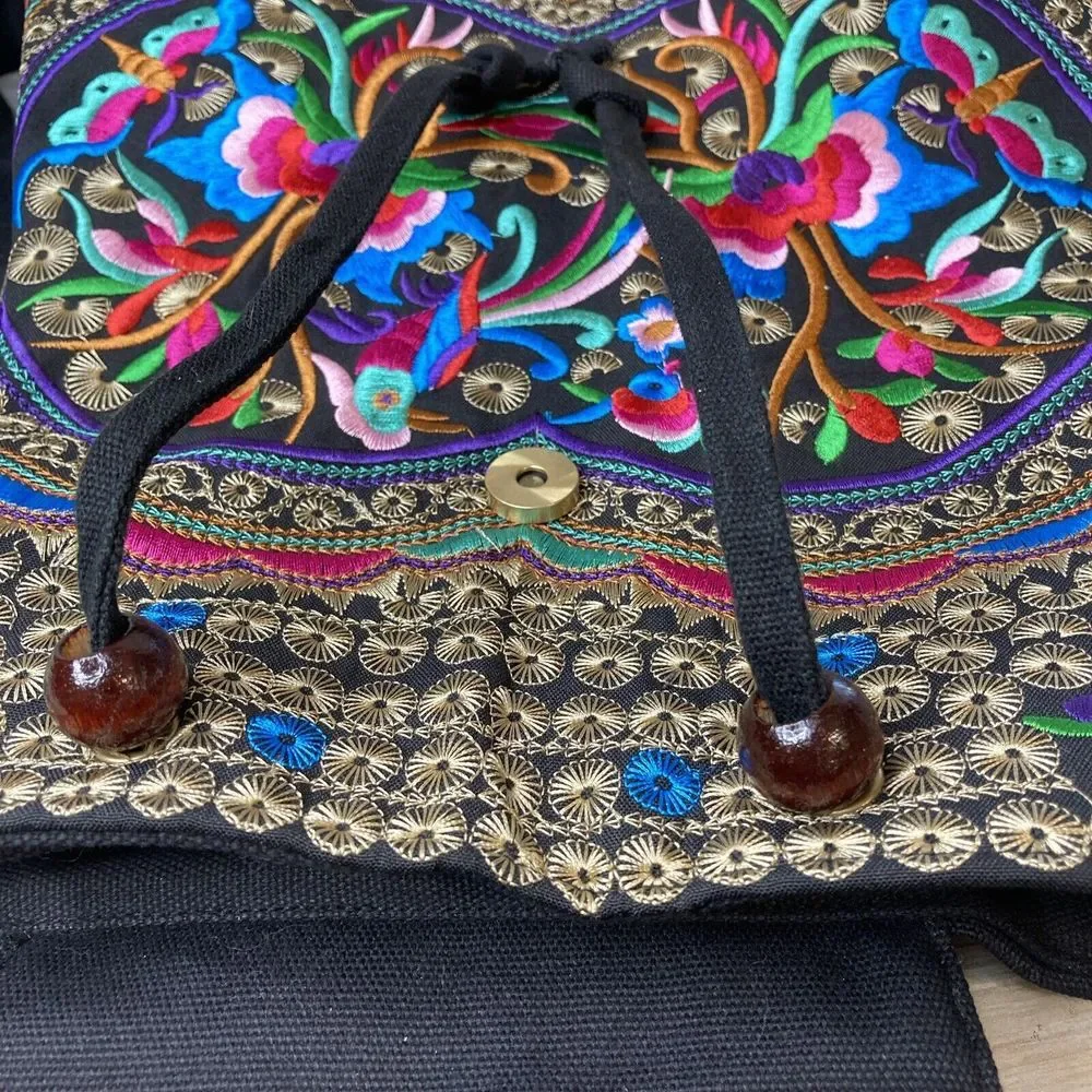 Embroidered Beautiful Backpack Colorful Designs‎ Boho Retro NWOT